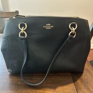 Coach Black Shoulder Bag with Gold Hardware